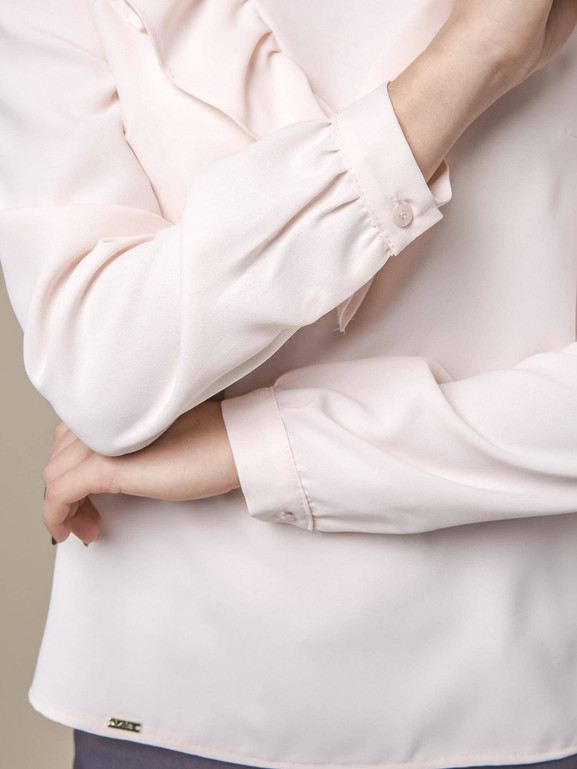 Bluzka Lola z Falbanką z przodu różowa