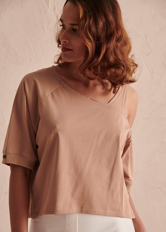 Karmelowa bluzka crop top Blue Shadow