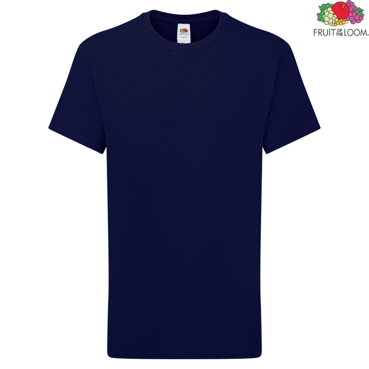 Granatowa koszulka dziecięca Iconic195 ring spun Fruit of the Loom