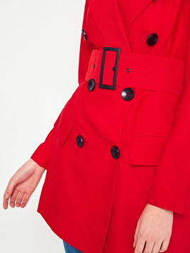 Płaszcz dwurzędowy czerwony