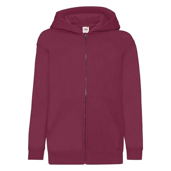 Burgundowa bluza dziecięca Classic rozpinana Fruit of the Loom