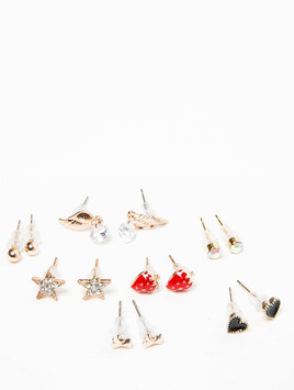 Kolczyki 7 par złote