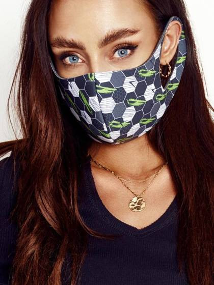 Szara maseczka ochronna geometryczny wzór Cocomore