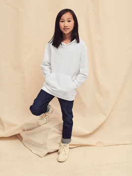 Biała dziecięca bluza z kapturem Fruit of the Loom 