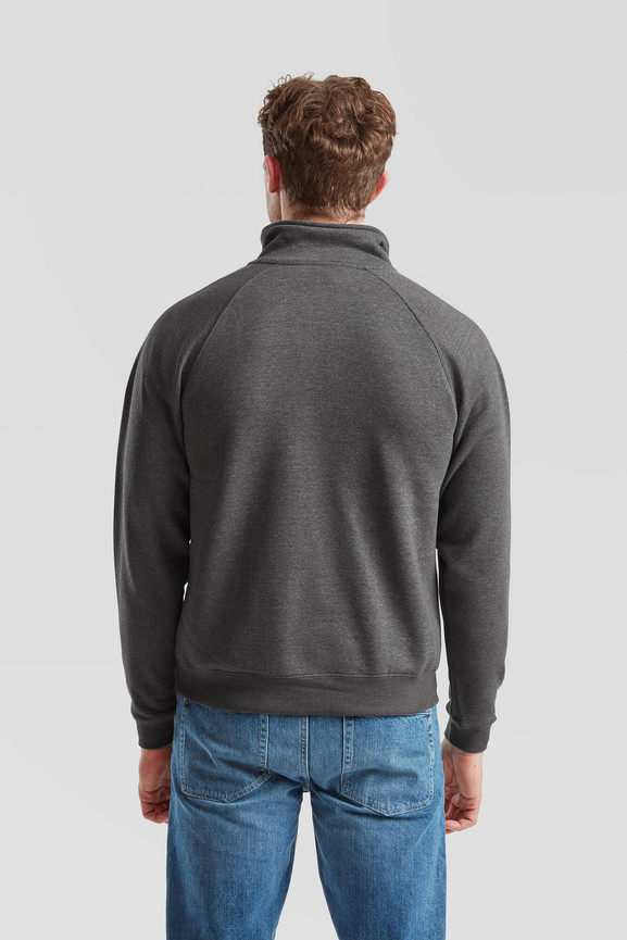 Szara bluza męska Zip Neck Sweat Fruit of the Loom