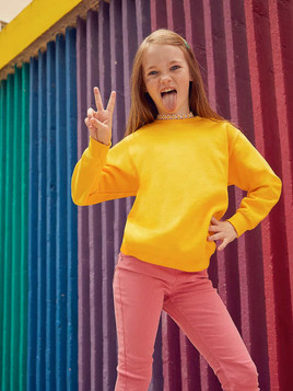 Żółta bluza dziecięca Set-In Sweat Fruit of the Loom 