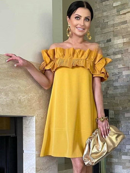 Żółta sukienka glamour hiszpanka Amore Amore By o la la