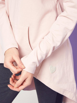 Bluza Mi...Mi z szerokim dekoltem różowa