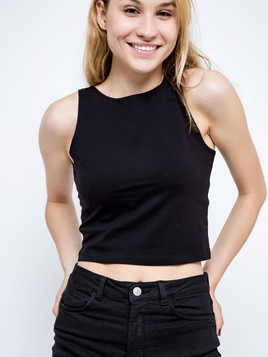 Top gładki czarny