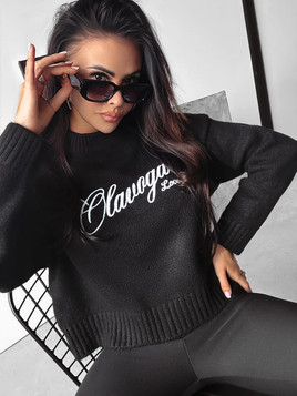 Czarny sweter z haftem LOCO OLAVOGA