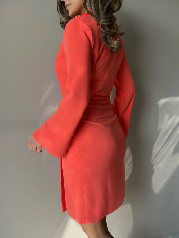 Pomarańczowa sukienka wizytowa By o la la