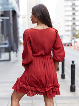 Bordowa sukienka w stylu boho Och Bella 