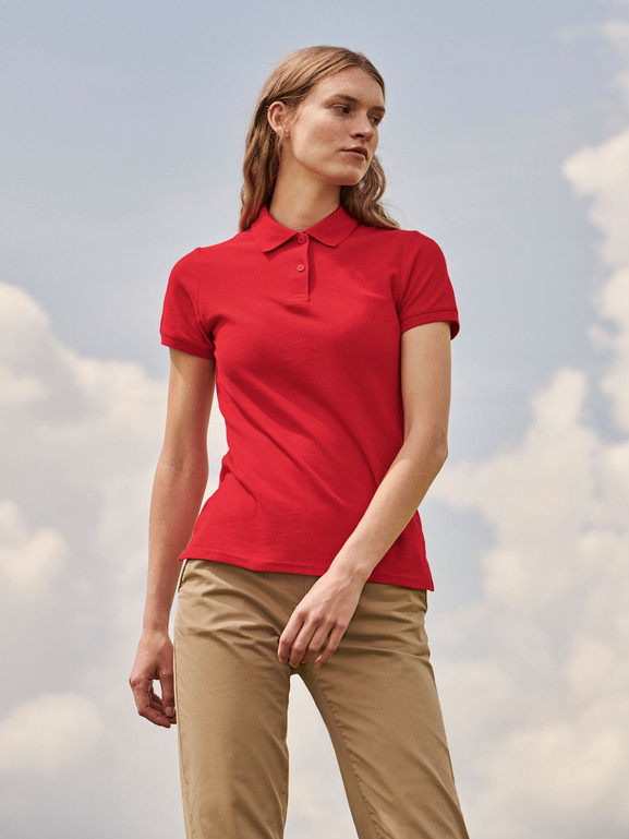 Czerwona koszulka damska Polo Fruit of the Loom