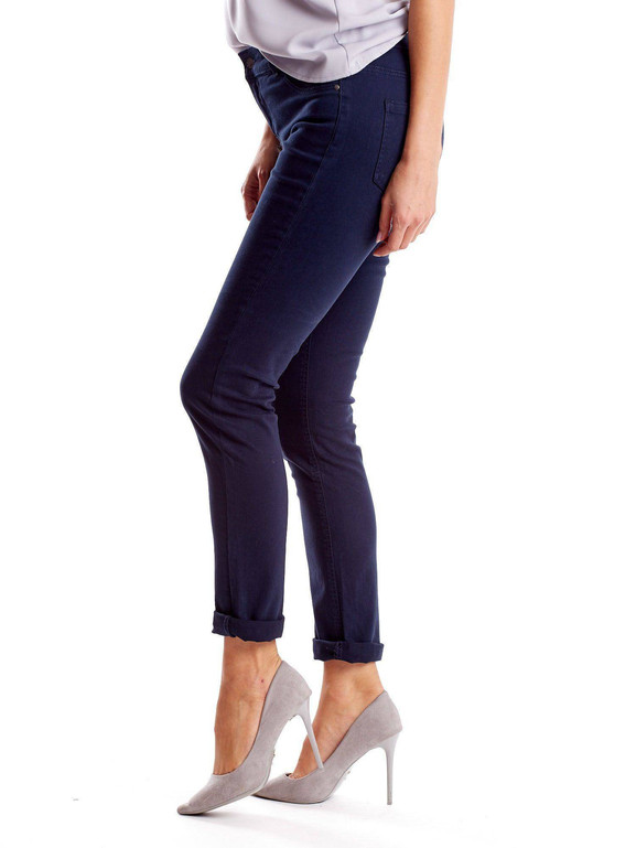 Granatowe jeansy klasyczne ze średnim stanem Yups