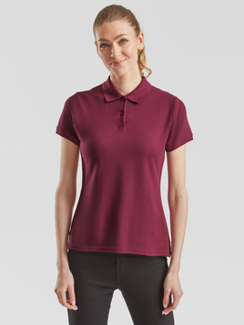 Burgundowa koszulka damska Polo Fruit of the Loom 