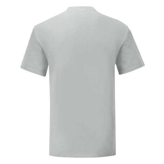 Szara koszulka męska z czesanej bawełny Iconic rękawem Fruit of the Loom