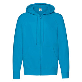 Niebieska bluza męska z kapturem Lightweight Zip Thru Hooded Sweat Fruit of the Loom