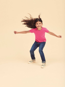 Różowa koszulka dziewczęca Valueweight Fruit of the Loom 