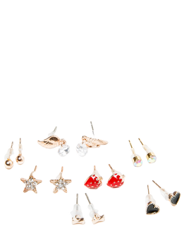 Kolczyki 7 par złote