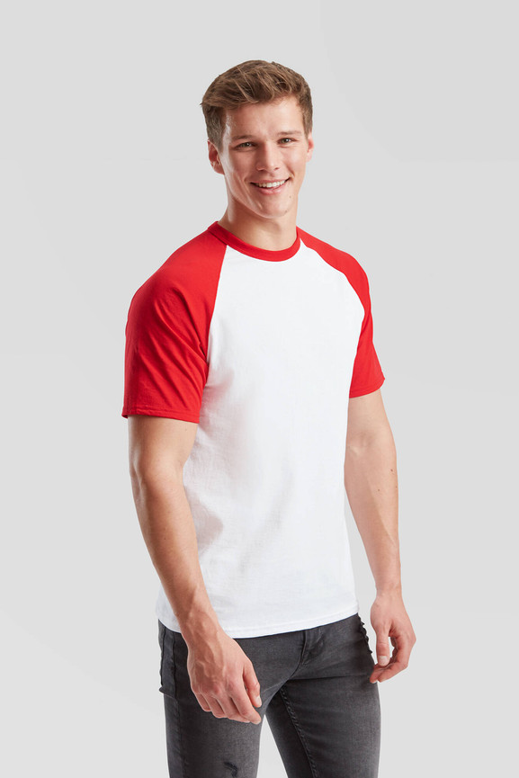 Biała koszulka męska Baseball Fruit of the Loom