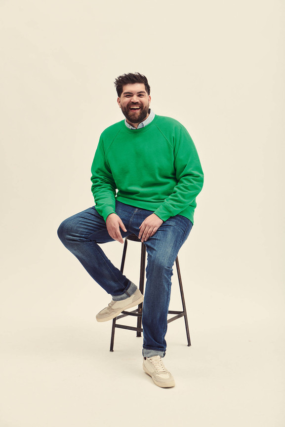 Zielona bluza męska Raglan Sweat Fruit of the Loom