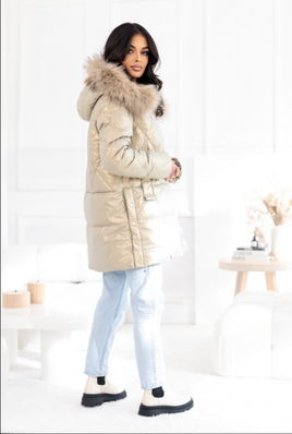 Oliwkowa kurtka puchowa oversize Dankoff