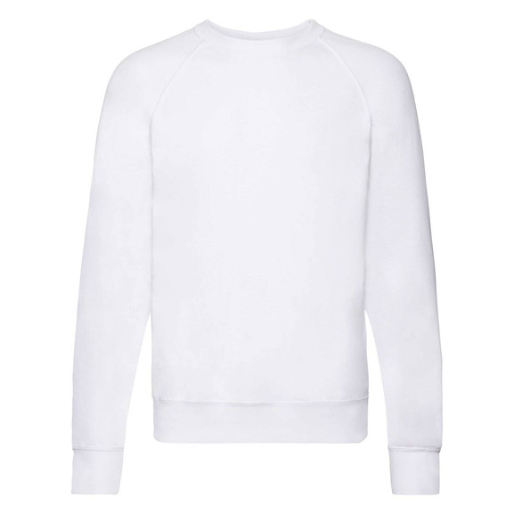 Biała bluza męska Lightweight Raglan Sweat Fruit of the Loom