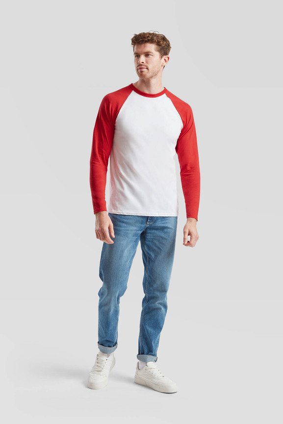 Biała koszulka męska Baseball Fruit of the Loom