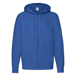 Niebieska bluza męska z kapturem Lightweight Zip Thru Hooded Sweat Fruit of the Loom