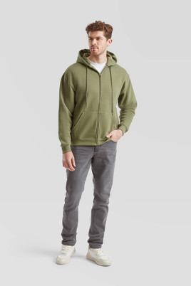 Oliwkowa bluza męska z kapturem Premium Fruit of the Loom
