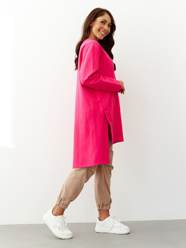 Amarantowa sukienka dresowa oversize By o la la