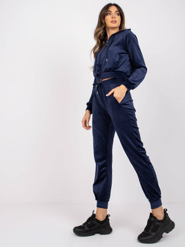 Granatowe spodnie dresowe z weluru Yups