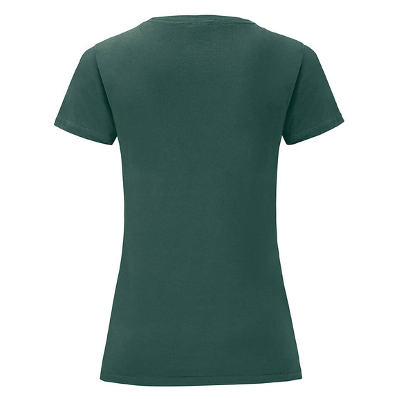 Zielona koszulka damska Iconic z czesanej bawełny Fruit of the Loom