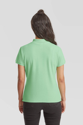 Miętowa koszulka damska Polo Fruit of the Loom 