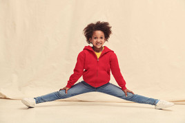 Czerwona bluza dziecięca z kapturem Zip Through Hooded Sweat Fruit of the Loom 