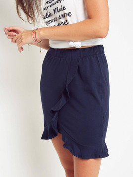 Spódnica z falbanką granatowa