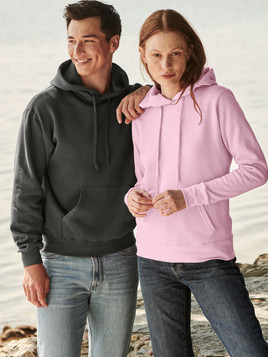 Różowa bluza z kapturem Hooded Sweat Fruit of the Loom