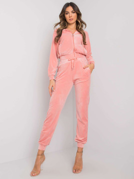 Różowy komplet dresowy z weluru Yups