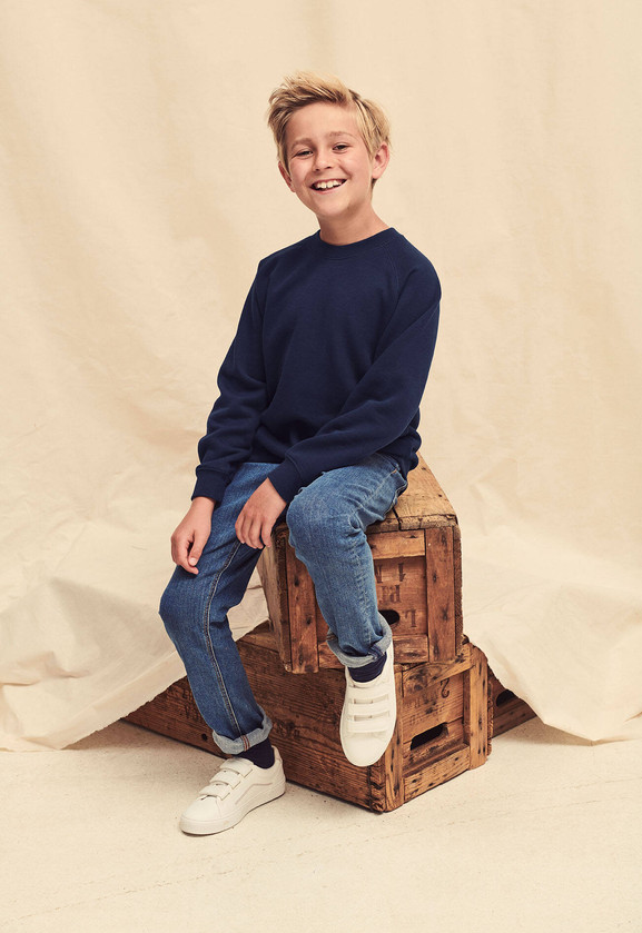 Granatowa bluza dziecięca Raglan Sweat Fruit of the Loom