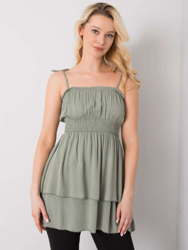 Khaki Bluzka na cienkich ramiączkach Yups