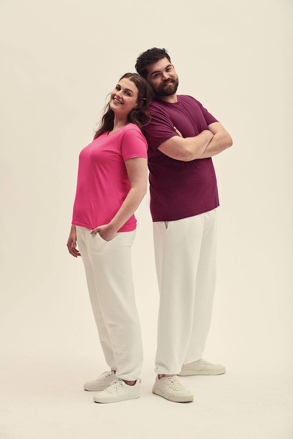 Różowa koszulka damska Iconic z czesanej bawełny Fruit of the Loom