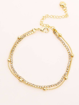 Bransoletka na podwójnym łańcuszku złota