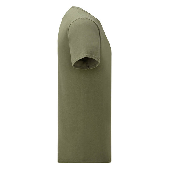 Oliwkowa koszulka męska z czesanej bawełny Iconic rękawem Fruit of the Loom