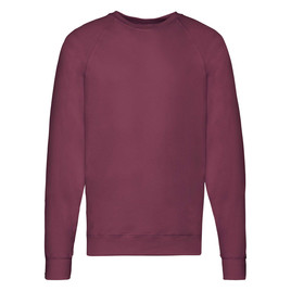 Burgundowa bluza męska Lightweight Raglan Sweat Fruit of the Loom 