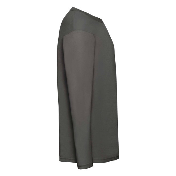 Grafitowa koszulka męska Valueweight z długim rękawem Fruit of the Loom