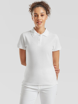 Biała koszulka damska Polo Fruit of the Loom 