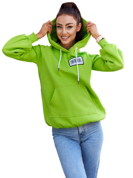 Zielona bluza z kapturem kangurka naszywka Cocomore