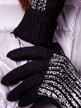 Rękawiczki dzianinowe posrebrzane czarne