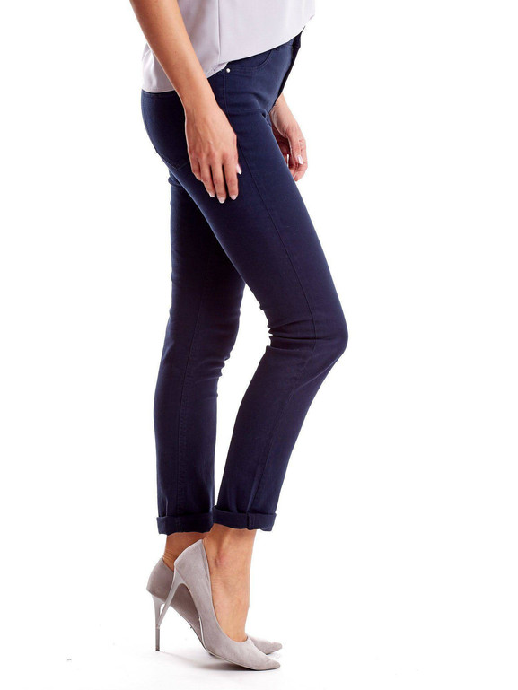 Granatowe jeansy klasyczne ze średnim stanem Yups