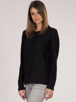 Sweter z cekinami czarny